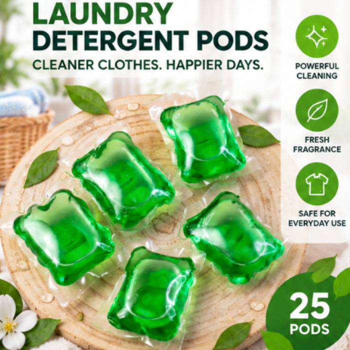 Concentrated Liquid Laundry Detergent Pods (25 Pc)