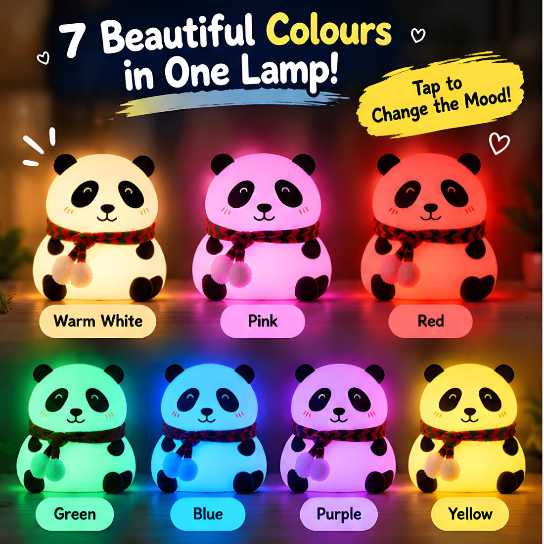 Cute Panda Night Light – Warm Glow LED Lamp