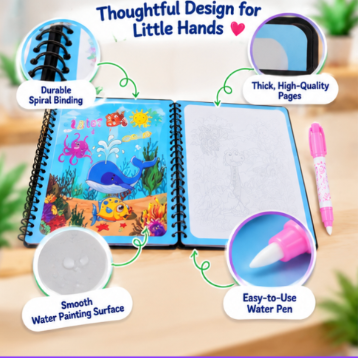 Reusable Magic Water Books With Water Pens (Pack Of 6)