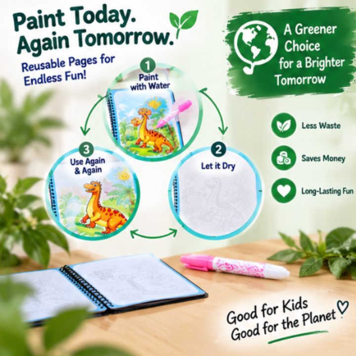 Reusable Magic Water Books With Water Pens (Pack Of 6)
