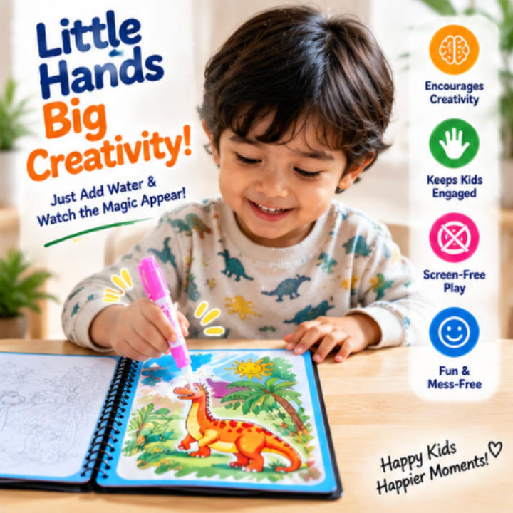 Reusable Magic Water Books With Water Pens (Pack Of 6)